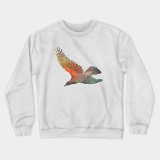 Pretty bird in flight with warm watercolour effect Crewneck Sweatshirt